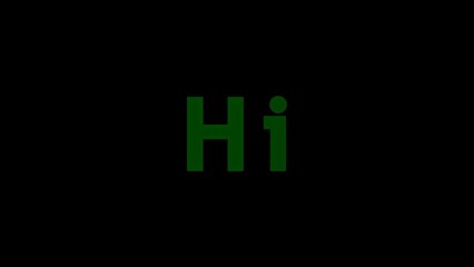 Green hi text on black background abstract hello greeting inscription simple design © Master Store
