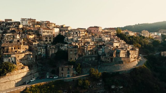 historic hilltop village of badolato in Calabria, Italy