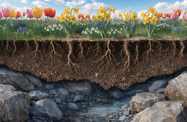 Flower Soil Cross Section