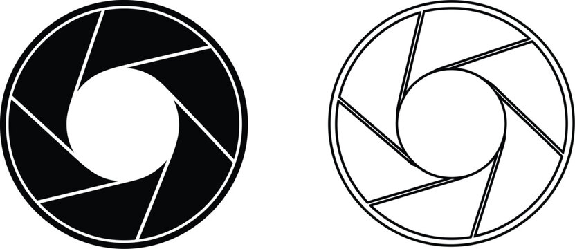 Camera Aperture Icons Vector Set