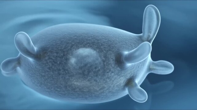 Microscopic Amoeba Proteus Moving in Water Scientific Macro