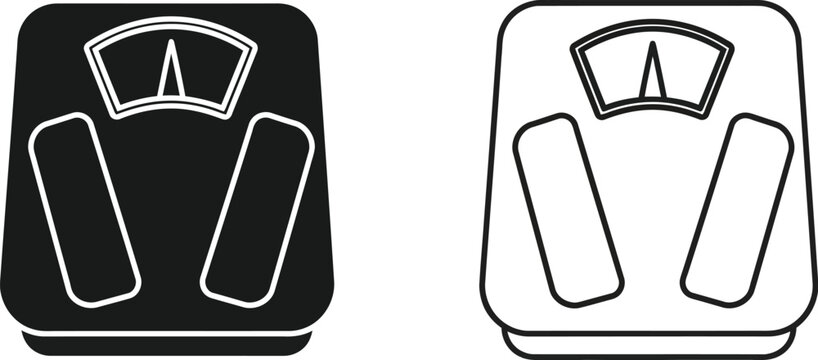 Modern scale designs: digital vs analog isolated on transparent background, Vector