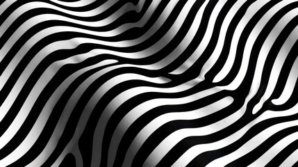 Vibrant photo of Abstract black and white wavy zebra stripe pattern