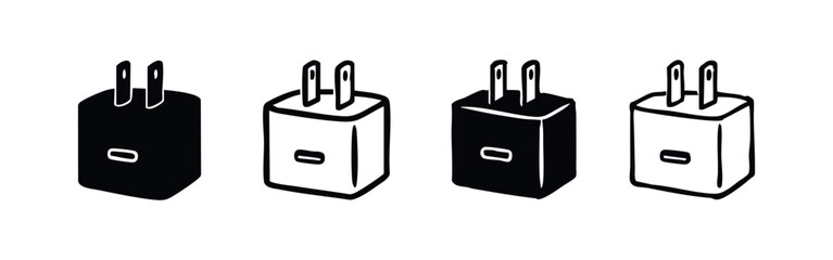Obraz premium USB Wall Charger Power Adapter Icon Set