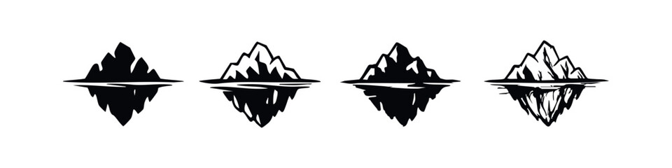 Iceberg and Underwater Reflection Vector Set © liubomir118809