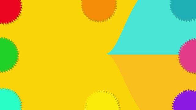 Shapes cartoon background motion with wiggled abstract circles animation