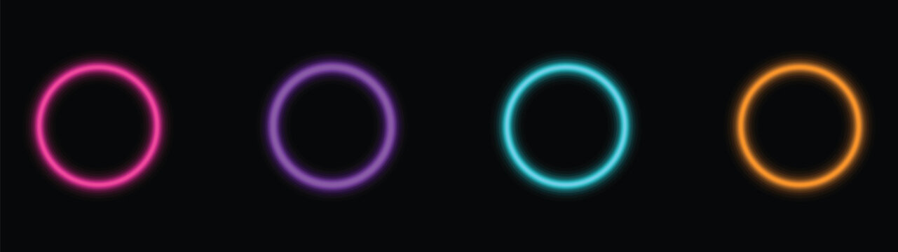 Brightly colored glowing rings emanate energy and light from a dark mysterious void