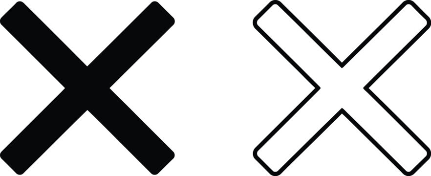 Black and white x marks Vector