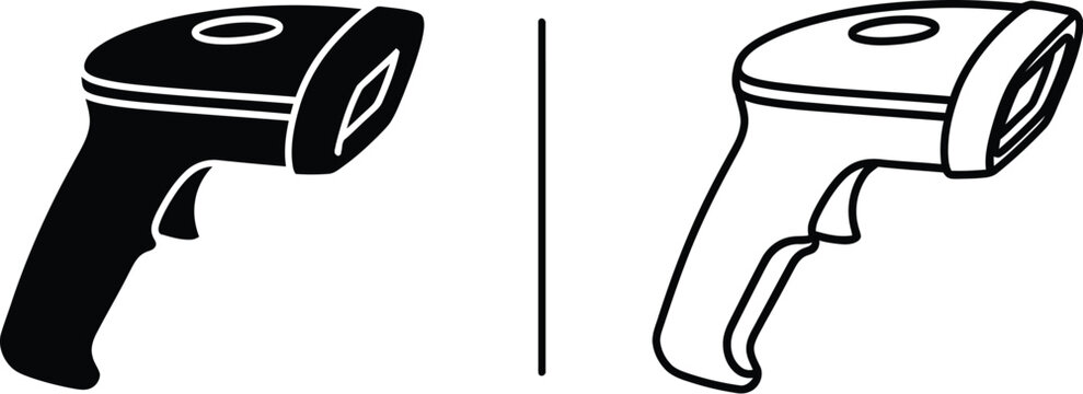 Barcode scanner black and white Vector