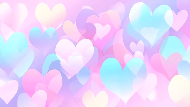 Playful pastel heart pattern on background, cute Valentine Day celebration wallpaper, romantic design, love holiday, festive decoration, sweet aesthetic, with copy space