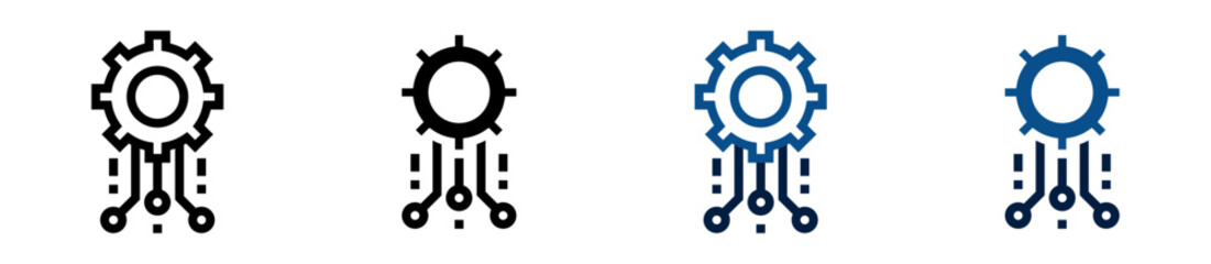 Obraz premium Iconos de conectividad. Engranaje con líneas de conexión, sistema tecnológico, integración digital, infraestructura de red, comunicación tecnológica. Ilustración vectorial