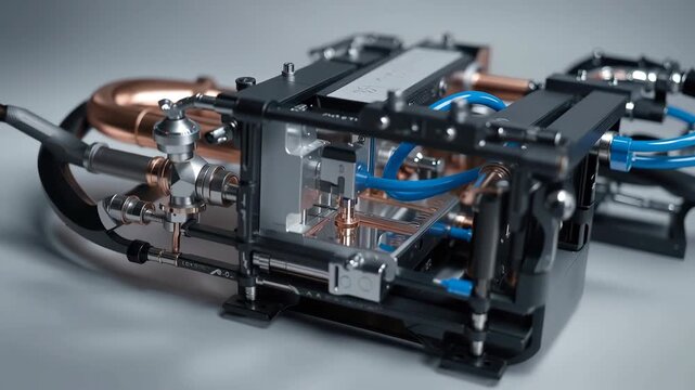 High tech liquid cooling assembly with copper heatpipe tubing radiator water block pump