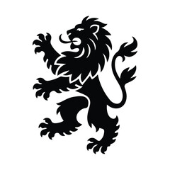 Obraz premium Majestic lion silhouette standing strong with fierce expression