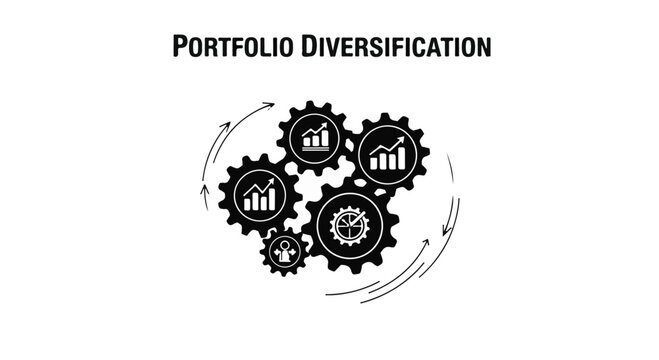 Portfolio diversification and investment strategy concept