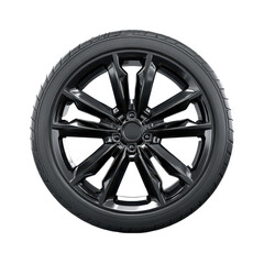 Obraz premium Vibrant photo of Sporty dark alloy car wheel rim isolated on transparent background