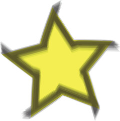 Obraz premium described features a bright yellow, five-pointed star that is designed with slightly rounded points, giving it a softer and more approachable appearance. The use of a grey shadow around the star adds