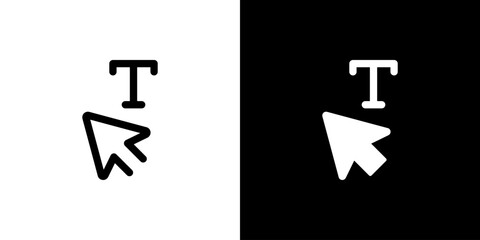 Fototapeta premium Font Text Selection icon concept with flat Black White Background. Vector illustration.