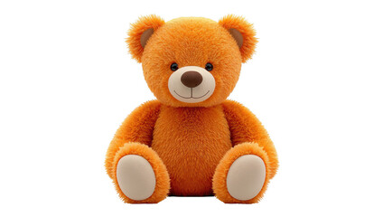 Obraz premium A cute orange teddy bear sitting on a black background