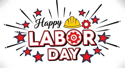 Obraz premium Happy labor day celebration honoring workers and labor unions