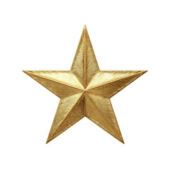 Obraz premium Vibrant photo of Shiny textured golden star shape object isolated on transparent background