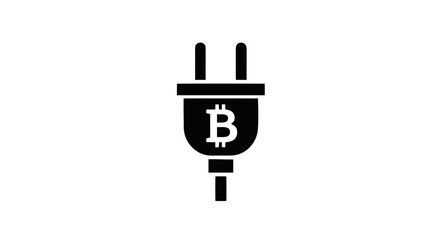 Fototapeta premium Vector illustration&nbsp;of bitcoin power plug icon on a transparent background