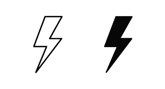 Vector illustration&nbsp;of lightning bolt icon set, electric flash symbol, thunderbolt vector illustration on a transparent background