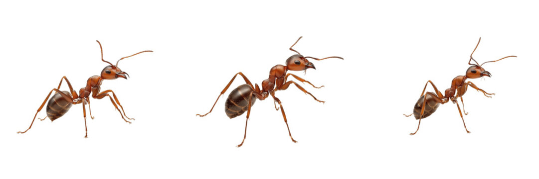 Red Wood Ant Formica Rufa Isolated On White Background Macro Photography Forest Ants Insect Group Detailed Entomology Specimen Stock Photo Professional Studio Lighting
