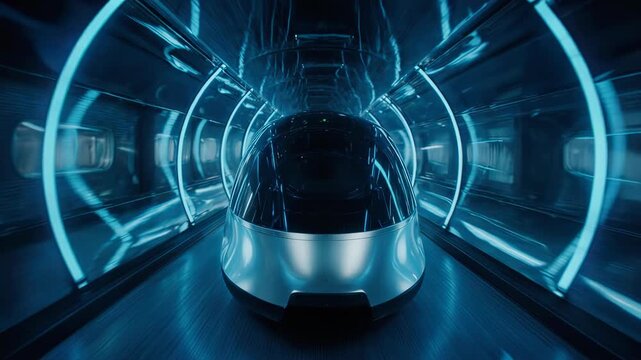 Hyperloop Tube Transit Concept Animation