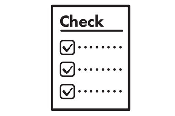 シンプルなチェックシート　黒1色のアイコン