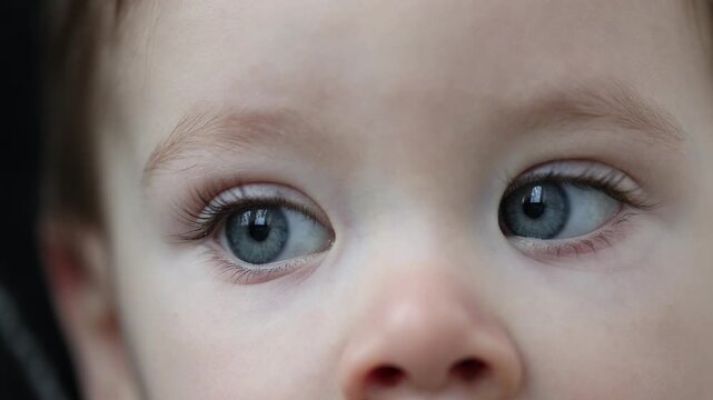 Macro view of cute child with beautiful eyes