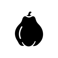 Minimalist black pear icon isolated on white background vector illustration