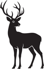 Obraz premium Standing Deer Silhouette Majestic Stag Wildlife Animal Full Body Icon