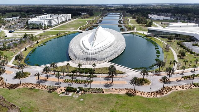 Innovation, Science, & Technology Building (IST) building, Polk County, campus, Florida Polytechnic University aerial