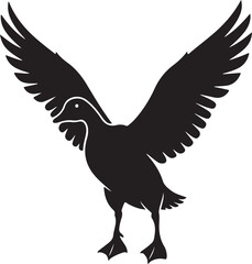 Obraz premium Duck Silhouette Waterfowl Bird Icon Farm Animal Wildlife Clipart