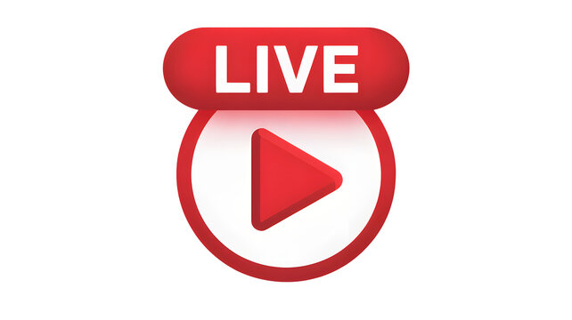 Live video streaming icon with play button
