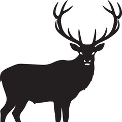 Naklejka premium Elk Silhouette Majestic Bull Elk Wildlife Animal Antlers Icon