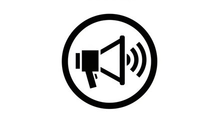 Megaphone Icon Symbolizing Announcement and Communication.