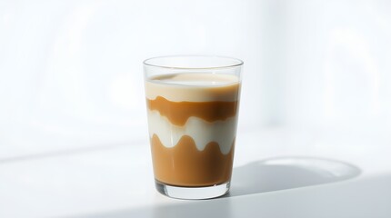 Iced Coffee with Milk Swirl in Glass