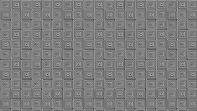 幾何学的な雷紋のシームレスパターン（中華風・和風・渦巻き・モノクロ・ベクター素材）：Geometric meander seamless pattern. Chinese Greek key vector motif for texture, background, and design.