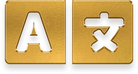 gold language icon on transparent background © titileedzs