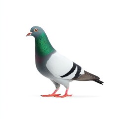 Fototapeta premium Pigeon standing isolated on white background