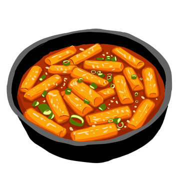 Tteokbokki Korean Street Food  Illustration