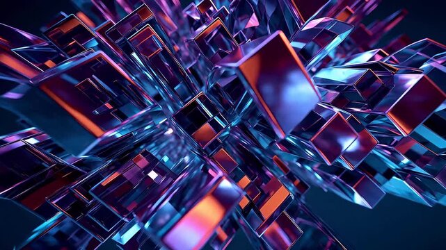 Digital Technology purple blue Geo punk Abstract Geometric Background