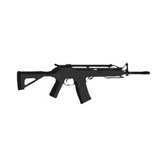 Fototapeta premium Silhouette of a tactical carbine rifle, perfect for special operations, elite forces, and modern warfare designs.