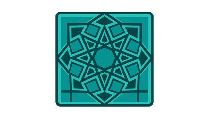 Fototapeta premium Geometric pattern illustration featuring intricate shapes and symmetrical design viewed from directly above in a modern context