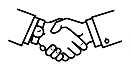 Fototapeta premium Two hands shaking in agreement illustration.