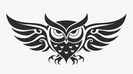 Obraz premium Stylized owl illustration winged creature in flight vector art for design