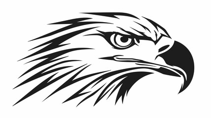 Fototapeta premium Bold eagle head silhouette graphic design for various creative projects