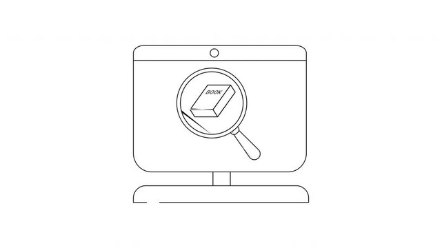 Computer Search Icon Animation - Digital Investigation Concept.