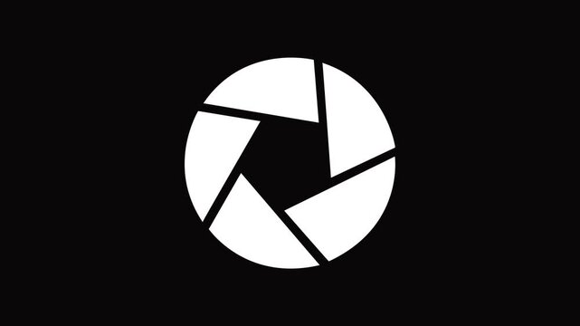 Camera lens illustration sign collection. diaphragm petals symbol or logo 4k video.